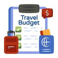Editable design icon of travel budget plan vector