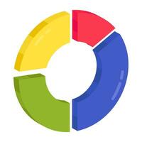 A flat design icon of growth chart vector