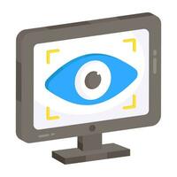 A colored design icon of iris recognition vector