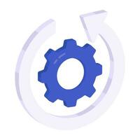 Gear with arrows, icon of integration vector