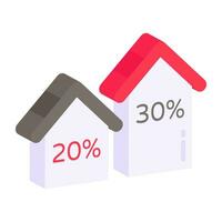 A unique design icon of home discount vector