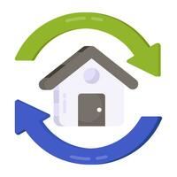 Flat design icon of home exchange vector