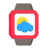 un único diseño icono de reloj inteligente clima vector