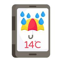 Mobile weather app icon in premium style vector