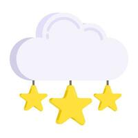 An icon design of cloudy night vector