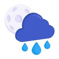 A unique design icon of rainy night vector