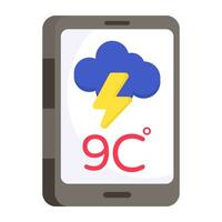 Mobile weather app icon in premium style vector