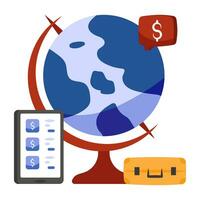 Conceptual flat design icon of map globe vector