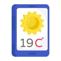 Mobile weather app icon in premium style vector