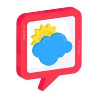 Mobile weather app icon in premium style vector