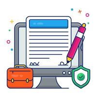 Trendy design icon of online article writing vector