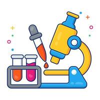 A flat design icon of microscope vector