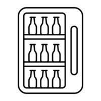 Vector design of wine cooler, linear icon
