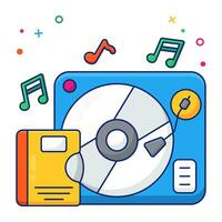 A retro vinyl recorder icon, vector design of turntable