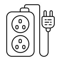 A flat design icon of extension cord vector