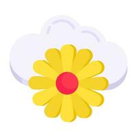 Conceptual flat design icon of spring weather vector