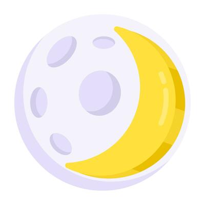 A trendy design icon of moon eclipse