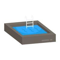 Editable design icon of swimming pool vector