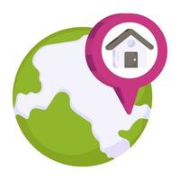 Editable design icon of home location vector