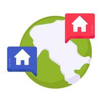 Perfect design icon of real estate chat vector