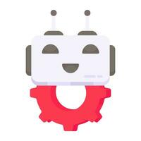 A colored design icon of mobile robot vector