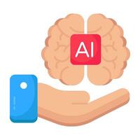 Modern design icon of ai mind vector