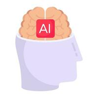 Modern design icon of ai mind vector