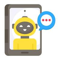 A colored design icon of mobile robot vector