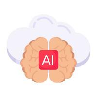 Modern design icon of ai mind vector