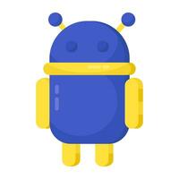 A colored design icon of mobile robot vector