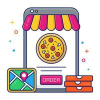 módem diseño icono de móvil Pizza orden vector