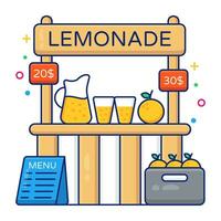 Conceptual flat design icon of lemonade stand vector