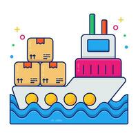 Premium download icon of cargo boat vector