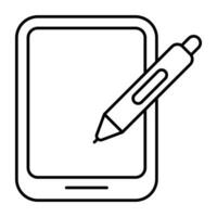 Trendy design icon of pen tablet vector