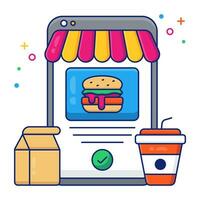 un icono diseño de rápido comida tienda vector