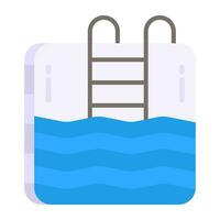 Editable design icon of swimming pool vector