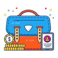 Trendy design icon of financial bag vector