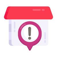 A colored design icon of property warning vector