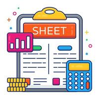 A premium download icon of balance sheet vector