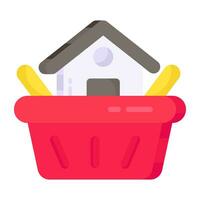 Creative design icon of home shopping vector