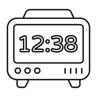 Editable design icon of digital clock vector