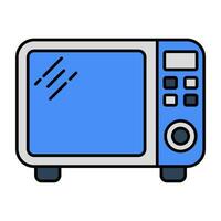 editable diseño icono de microondas horno vector