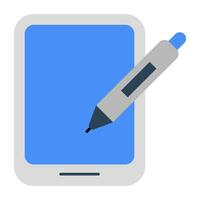 Trendy design icon of pen tablet vector