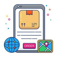 Perfect design icon of mobile parcel order vector