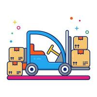 Modern design icon of forklift truck vector