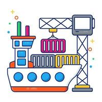 Modern design icon of container loading vector