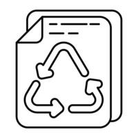 Conceptualizing linear design icon of paper recycling vector