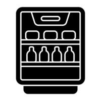 A solid vector design of bar fridge