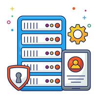 A colored design icon of server security vector