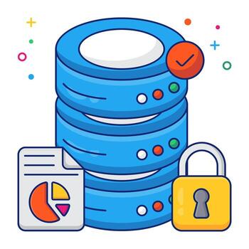 un icono diseño de base de datos seguridad vector